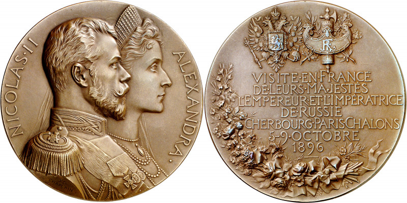 Francia. 1896. París. Visita del zar Nicolás II y la zarina Alejandra. Medalla. ...