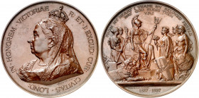 Gran Bretaña. 1897. La ciudad de Londres, en el jubileo de la reina Victoria. Medalla. (BHM 3510) (Eimer 1815). Grabador: Spink & Son - London. Acuñac...