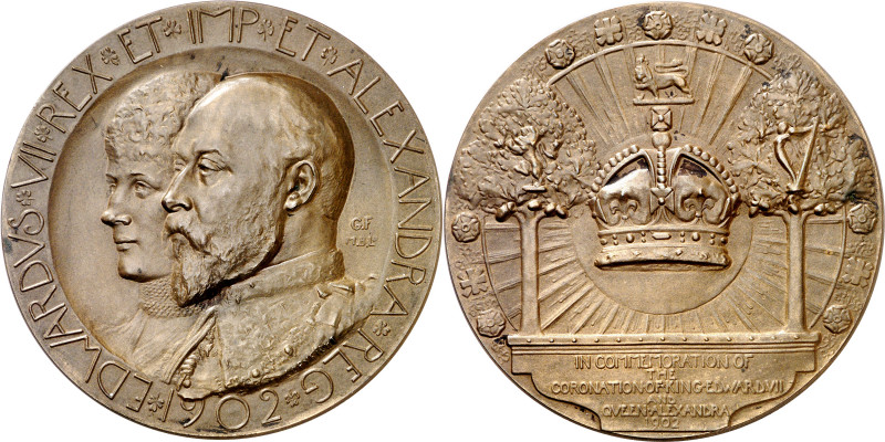 Gran Bretaña. 1902. Coronación de Eduardo VII. Medalla. (BHM. 3767) (Eimer 1872)...