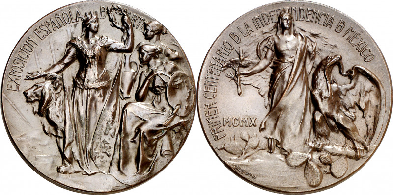 México. 1910. Centenario de la Independencia. Exposición Española en México. Med...