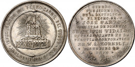 Perú. 1908. Cuzco. Inauguración del ferrocarril. Medalla. Golpecitos. Plata. 19,82 g. Ø34 mm. EBC+.