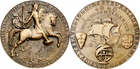 Portugal. 1940. Aniversario de la Fundación e Independencia. Medalla. Bronce. 365,42 g. Ø90 mm. EBC+.