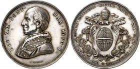 Vaticano. 1878. León XIII (1878-1903). A León XIII. Año I. Medalla. (Lincoln 2318) (Rinaldi 72). Grabador: F. Bianchi. Golpecito. Bella. Ex Colección ...
