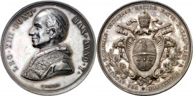Vaticano. 1878. León XIII (1878-1903). A León XIII. Año I. Medalla. (Lincoln 2318) (Rinaldi 72). Grabador F. Bianchi. En estuche original de 63x63 mm ...