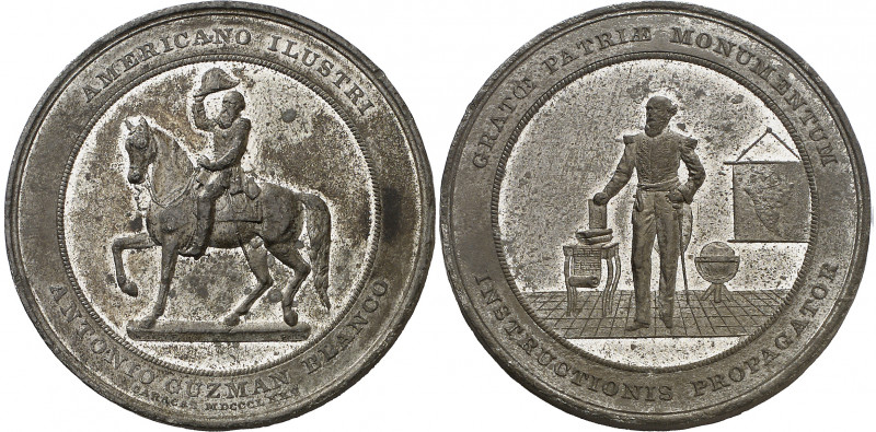 Venezuela. 1875. A Antonio Guzmán Blanco, el americano Ilustre. Medalla. Grabado...