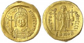Kaiserreich
Justinian I., 527-565
Solidus 527/565, Constantinopel, 10. Offizin. 4,44 g.
vorzüglich. Sear 140.