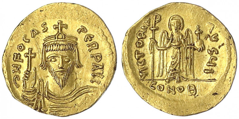 Kaiserreich
Focas, 602-610
Solidus 602/610, Constantinopel, 10. Offizin. 4,50 ...