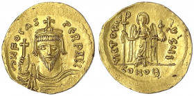 Kaiserreich
Focas, 602-610
Solidus 602/610, Constantinopel, 10. Offizin. 4,50 g.
vorzüglich. Sear 620.