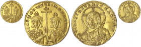 Kaiserreich
Constantin VII. und Romanus II., 945-959
Solidus 945/959. Beider Hüftbilder v.v./Christusbüste. 4,42 g.
vorzüglich/Stempelglanz, Pracht...