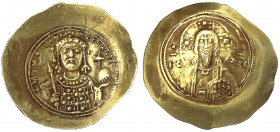 Kaiserreich
Michael VII., 1071-1078
Histamenon ELEKTRON 1071/1078. Hüftbild v.v. mit Labarum und Kreuzglobus/Christus thront v.v. 4,41 g.
sehr schö...