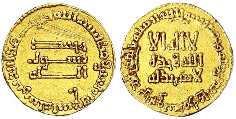 Abbasiden
Al Mansur, 754-775 (AH 136-157)
Dinar AH 149 = 766/767. Ohne Münzstä...