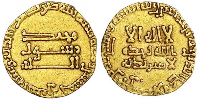 Abbasiden
Al Mansur, 754-775 (AH 136-157)
Dinar AH 152 = 769/770. Ohne Münzstä...