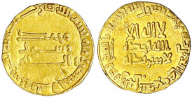 Abbasiden
Al Mansur, 754-775 (AH 136-157)
Dinar AH 153 = 770/771. Ohne Münzstättenangabe (Bagdad). 4,12 g.
sehr schön, Kratzer. Bernardi 51. Album ...
