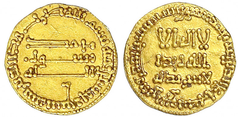 Abbasiden
Al Mahdi, 775-785 (AH 158-169)
Dinar AH 159 = 776/777. Ohne Münzstät...