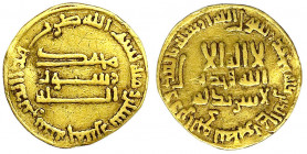 Abbasiden
Al Mahdi, 775-785 (AH 158-169)
Dinar AH 165 = 782/783. Ohne Münzstättenangabe (Bagdad). 4,02 g.
sehr schön, leicht beschnitten. Bernardi ...