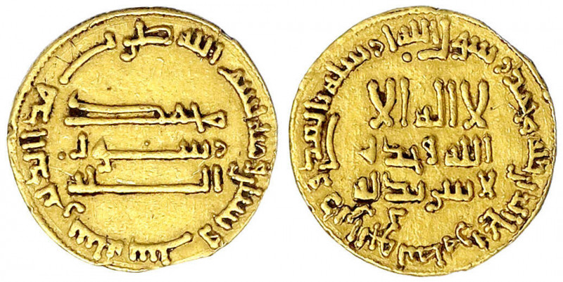 Abbasiden
Al Mahdi, 775-785 (AH 158-169)
Dinar AH 166 = 783/784. Ohne Münzstät...