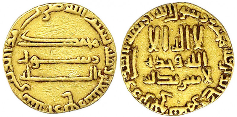 Abbasiden
Harun, 786-809 (AH 170-193)
Dinar AH 174 = 790/791. Ohne Münzstätten...