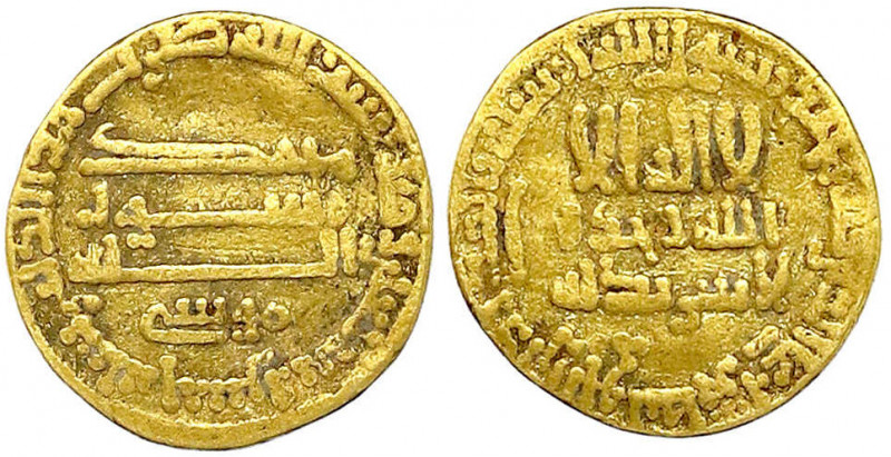 Abbasiden
Harun, 786-809 (AH 170-193)
Dinar AH 175 = 791/792. Mit "MUSA" (für ...