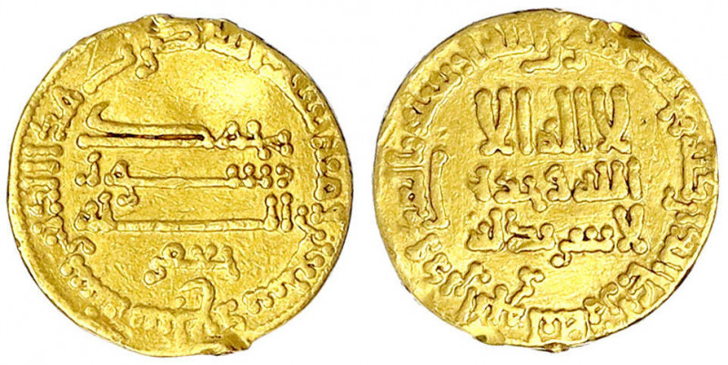 Abbasiden
Harun, 786-809 (AH 170-193)
Dinar AH 177 = 793/794. Mit "JAFAR", ohn...