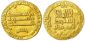 Abbasiden
Harun, 786-809 (AH 170-193)
Dinar AH 183 = 799/800. Mit "JAFAR", ohne Mzst.-Angabe, Misr. 4,16 g.
sehr schön. Bernardi 69. Album 218.11.