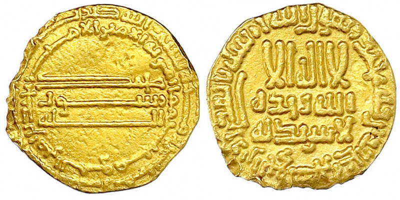 Abbasiden
Harun, 786-809 (AH 170-193)
Dinar AH 183 = 799/800. Ohne Münzstätten...