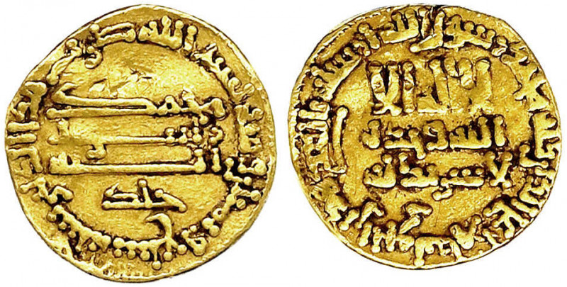 Abbasiden
Harun, 786-809 (AH 170-193)
Dinar AH 187 = 803/804. Mit "Khalid", Mi...