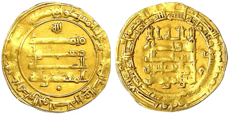 Abbasiden
Al Muqtadir, 908-932 (AH 295-320)
Dinar AH 317 (?) = 929/930, Madina...