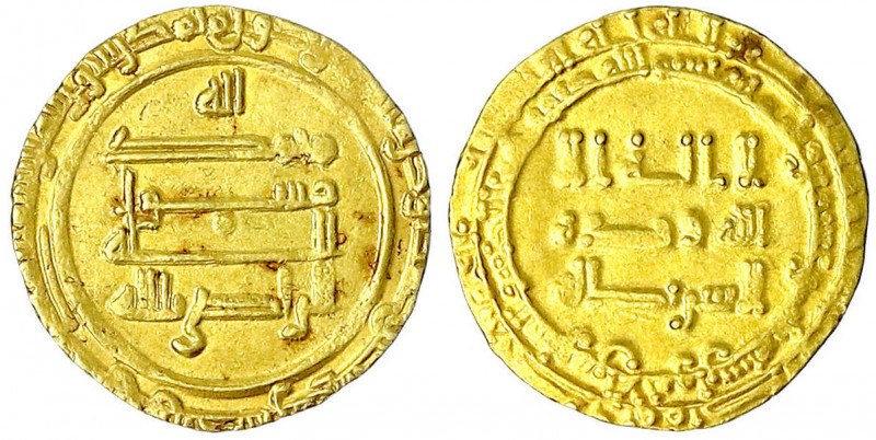 Abbasiden
Al Radi bi Allah, 934-940 (AH 322-329)
Dinar AH 323 = 935/936, Tusta...
