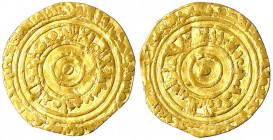 Fatimiden
Al Aziz, 976-997 (AH 365-386)
Dinar AH 373 = 983/984, Misr. 3,95 g.
schön/sehr schön, gewellt, etwas beschnitten. Nicol 708.