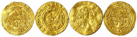 Fatimiden
Al Hakim, 996-1020 (AH 386-411)
4 Münzen: Dinar o.J. und ohne Münzstättenangabe (2X), Jahr unleserlich, Al Mansuriya und Jahr xx7, Al Mans...