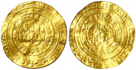 Fatimiden
Al Hakim, 996-1020 (AH 386-411)
Dinar AH 390 = 1000/1001, Misr. 4,06 g.
schön/sehr schön, stark gewellt. Nicol 1076.