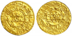 Fatimiden
Al Hakim, 996-1020 (AH 386-411)
Dinar AH 394 = 1004/1005, Misr. 4,16 g.
sehr schön, gewellt. Nicol 1080.