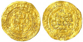 Großseldschuken
Tughril Bek, 1038-1063 (AH 429-455)
Dinar AH 442 = 1051, Nishapur. 3,21 g.
sehr schön, beschnitten. Album 1665.