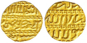 Mamluken
Al Zahir Jaqmaq, 1438-1453 (AH 842-857)
Ashrafi AH 84x = 1439/1446, ohne Münzstättenangabe. 3,40 g.
sehr schön. Album 1006.