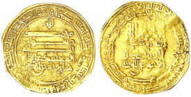 Tuluniden in Ägypten und Syrien
Khumarawayh bin Ahmad, 883-895 (AH 270-282)
Dinar AH 274 = 887/888, Misr. 4,03 g.
sehr schön, gewellt. Bernardi 193...