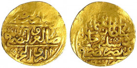 Ägypten
Suleyman der Prächtige, 1520-1566 (AH 926-974)
Altin AH 926 = 1520, Misr. 3,41 g.
sehr schön, Prägeschwäche, gewellt. Artuk 1551.