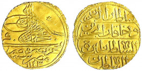 Ägypten
Mahmud I., 1730-1754 (AH 1143-1168)
1/2 Zeri Mahbub AH 1143 = 1730, Misr. 1,29 g.
vorzüglich. Krause/Mishler 764.