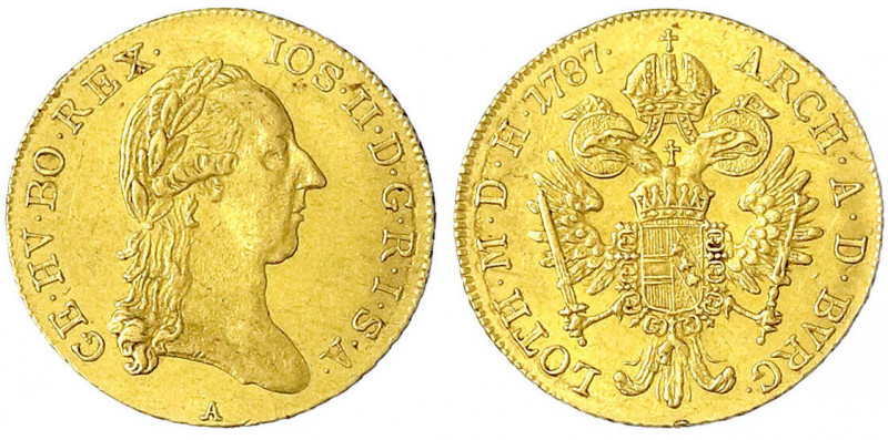 Haus Habsburg
Josef II., 1780-1790
Dukat 1787 A, Wien. 3,50 g.
sehr schön/vor...