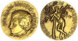 Salzburg
Stadt
Goldmedaille 1956 von Manzu. Auf den 200. Geburtstag des Komponisten. Salzburger Mozart Gedenkmedaille Nr. 8 (eingraviert in den Rand...