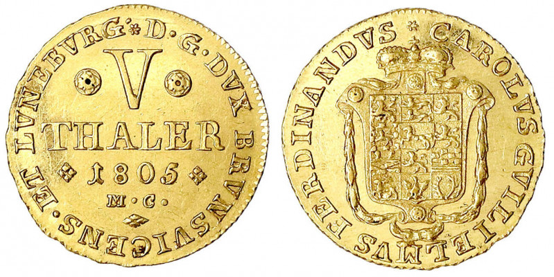 Braunschweig-Wolfenbüttel
Karl Wilhelm Ferdinand, 1780-1806
5 Taler 1805 MC, B...