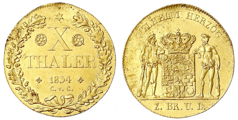 Braunschweig-Wolfenbüttel
Wilhelm, 1831-1884
10 Taler 1834 C.v.C. 13,26 g.
fa...