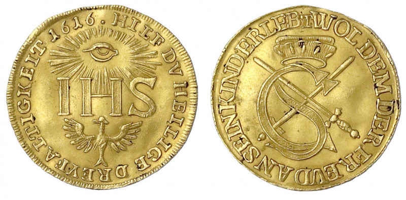 Sachsen-Albertinische Linie
Johann Georg I., 1615-1656
Sophiendukat 1616. Adle...