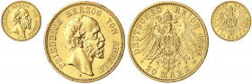 Anhalt
Friedrich I., 1871-1904
20 Mark 1896 A. gutes vorzüglich. Jaeger 181.