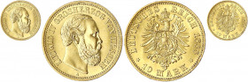 Hessen
Ludwig IV., 1877-1892
10 Mark 1888 A. Gutes Jahr.
fast Stempelglanz, Prachtexemplar, sehr selten in dieser Erhaltung. Jaeger 219.