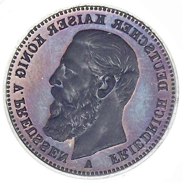 Preußen
Friedrich III., 1888
Original-Prägestempel (Matrize) zum Avers des 20 ...