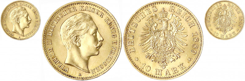 Preußen
Wilhelm II., 1888-1918
10 Mark 1889 A. Stempelglanz, Prachtexemplar, v...