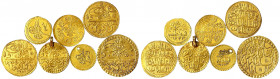 -1
7 osmanische Goldmünzen der Türkei: Mahmud I. bis Mahmud II. Zusammen 11,76 g.
sehr schön bis vorzüglich, einmal gelocht, einmal gehenkelt