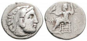 Greek
KINGS OF MACEDON, Alexander III ‘the Great’ (Circa 336-323 BC)
AR Drachm (18.2mm, 4.2g)
Obv: Head of Herakles to right, wearing lion skin headdr...