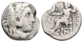 Greek 
KINGS OF MACEDON, Kolophon, Alexander III 'the Great' (Circa 336-323 BC)
AR Drachm (16.7mm, 4g)
Obv: Head of Herakles right, wearing lion skin....
