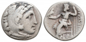Greek
KINGS OF MACEDON, Alexander III 'the Great' (Circa 336-323 BC)
AR Drachm (16.9mm, 4g)
Obv: Head of Herakles right, wearing lion skin.
Rev: AΛΕΞΑ...